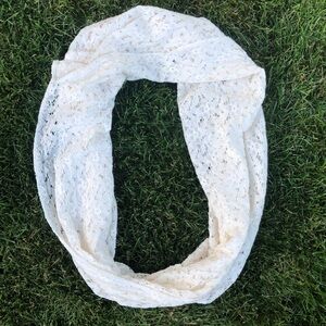 Cream lace infinity scarf